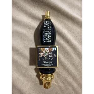Great Lakes Brewing OKTOBERFEST 9” Beer Tap Handle Wood Keg Kegerator Man Cave